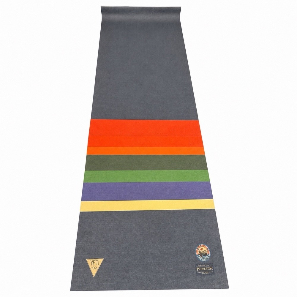 Pendleton PER Yoga Mat Crater Lakes Stripes Yeti 72" EUC Stretch Gym Exercise